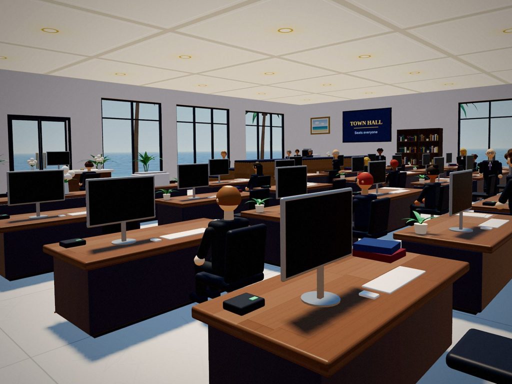 The main floor of customer #1's AI-staffed office