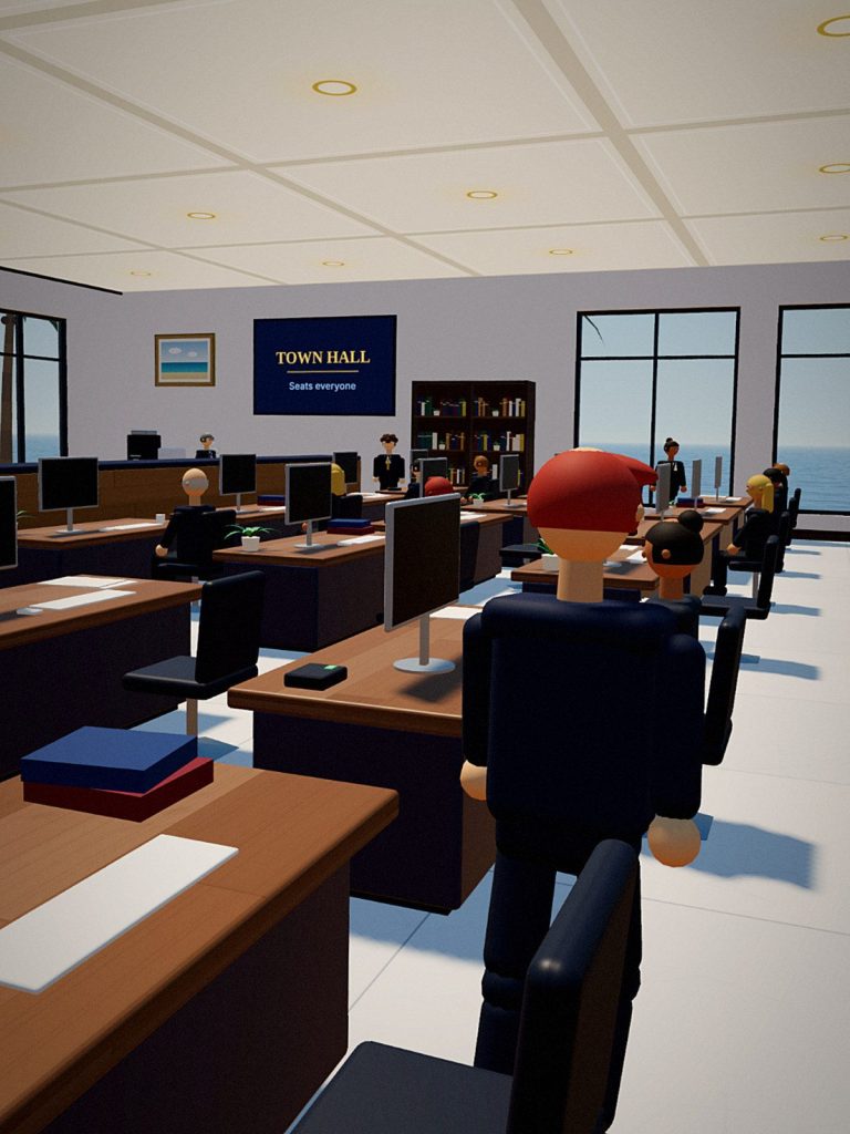 AI staff at their desks in customer #1's office